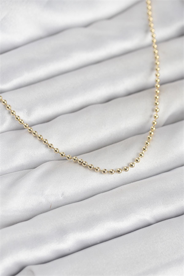 CM 14K Gold Renk Top Zincirli Model 60 cm Kadın Kolye