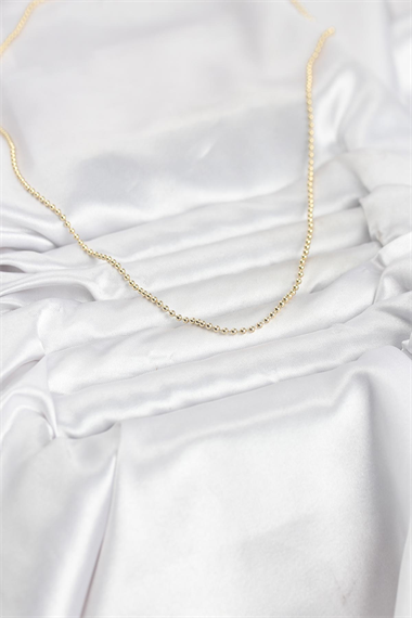 CM 14K Gold Renk Top Zincirli Model 60 cm Kadın Kolye