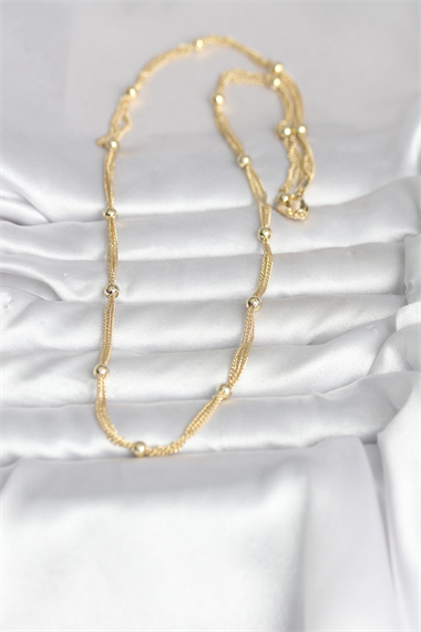 CM 14K Gold Renk Topçuk Model 60 cm Kadın Kolye