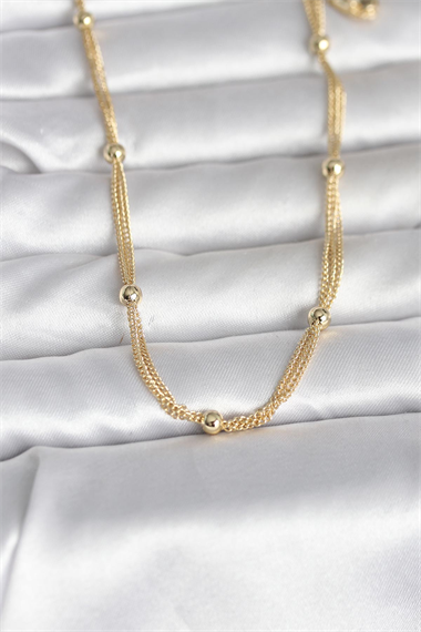 CM 14K Gold Renk Topçuk Model 60 cm Kadın Kolye