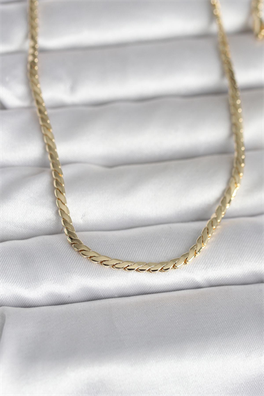 CM 14K Gold Renk Yassı Model 60 cm Kadın Kolye