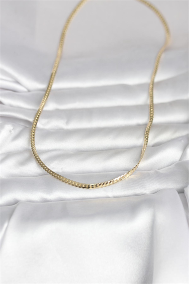 CM 14K Gold Renk Yassı Zincir Model 45 cm Kadın Kolye