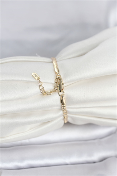 CM 14K Gold Renk Yassı Zincir Model Kadın Bileklik