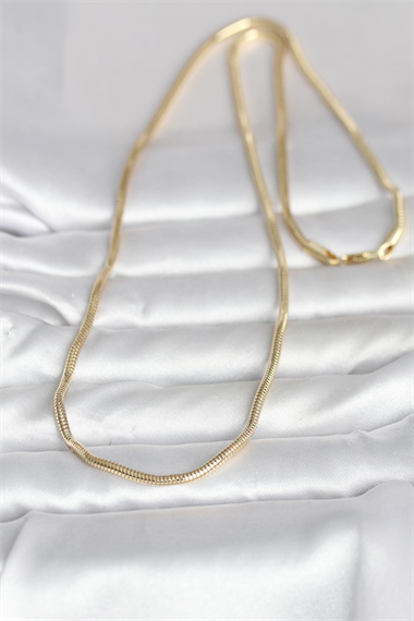 CM 14K Gold Renk Yılan Zincir Model 60 cm Kadın Kolye