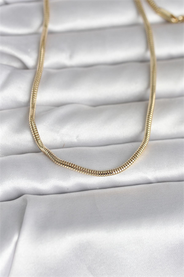 CM 14K Gold Renk Yılan Zincir Model 60 cm Kadın Kolye