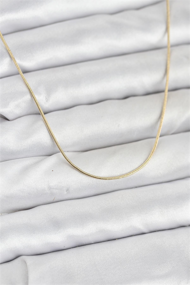 CM 14K Gold Renk Yılan Zincir Model Kadın Kolye