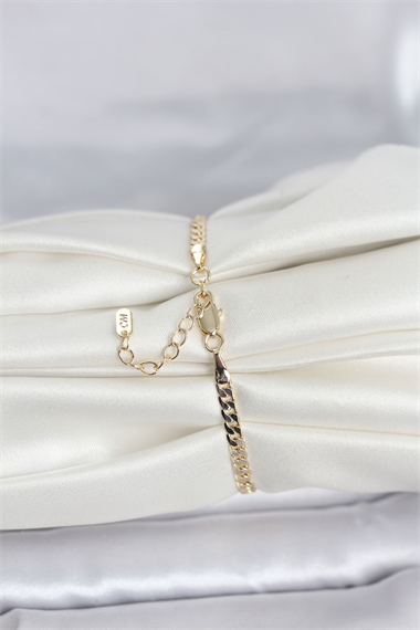 CM 14K Gold Renk Zincirli Model Kadın Bileklik