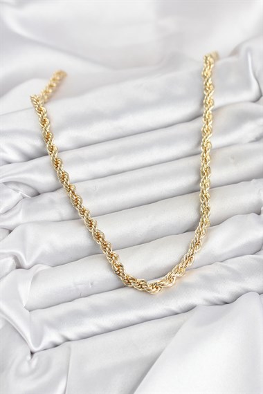 CM Burgu Model Gold Renk Pirinç 60 cm Kadın Kolye