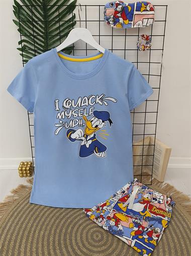 Donald Duck Baskılı Pijama -Mavi