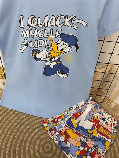 Donald Duck Baskılı Pijama -Mavi