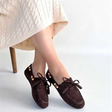 Elora Kahve Süet Babet -Acı Kahve