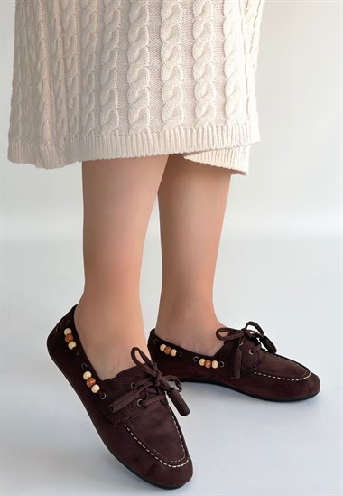 Elora Kahve Süet Babet -Acı Kahve