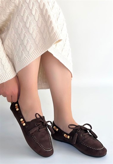 Elora Kahve Süet Babet -Acı Kahve