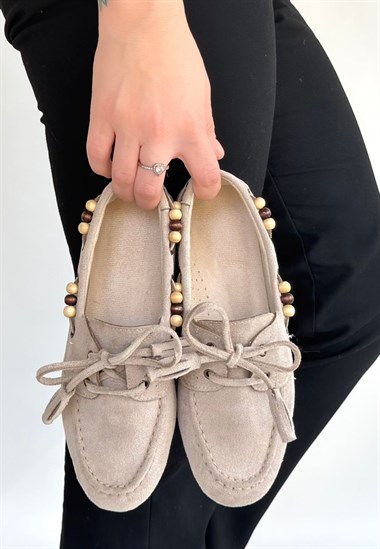 Elora Vizon Süet Babet -Bej