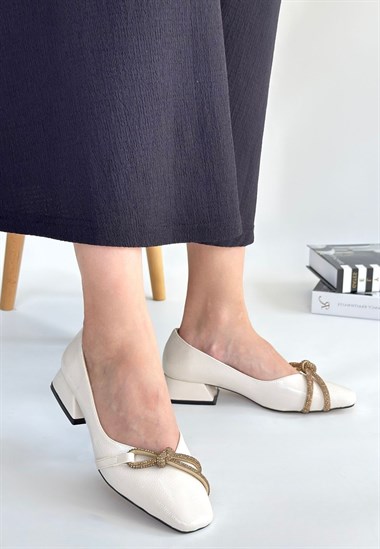 Estay Rugan Topuklu Ayakkabı -Ten