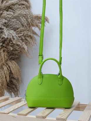 Fermuarlı Ayarlanabilir Askılı Çanta -Fıstık Yeşili