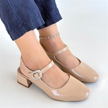 Gowe Rugan Topuklu Ayakkabı -Nude