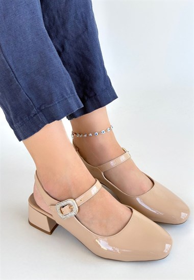 Gowe Rugan Topuklu Ayakkabı -Nude