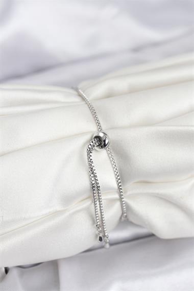 Göz Model Zirkon Taşlı Gümüş Renk Asansörlü Su Yolu Bileklik