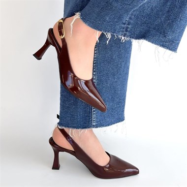 Hies Rugan Topuklu Ayakkabı -Bordo