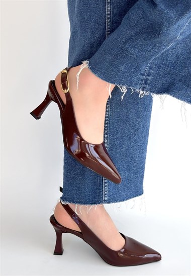Hies Rugan Topuklu Ayakkabı -Bordo