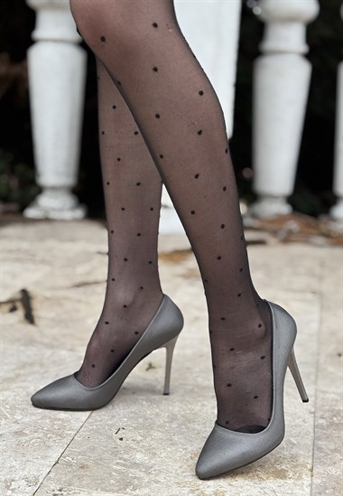 Hillar Saten Stiletto Ayakkabı -Platin