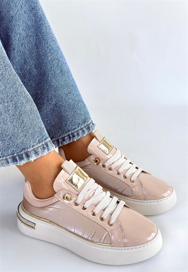 Hley Rugan Paraşüt Detaylı Bağcıklı Spor Ayakkabı -Bej