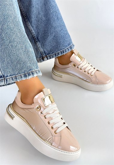 Hley Rugan Paraşüt Detaylı Bağcıklı Spor Ayakkabı -Bej