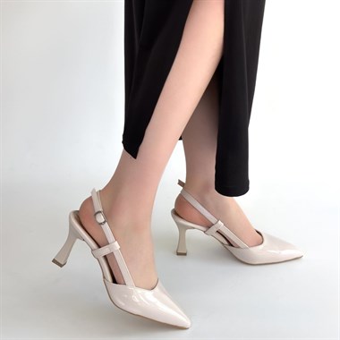 Hoost Rugan Topuklu Ayakkabı -Bej