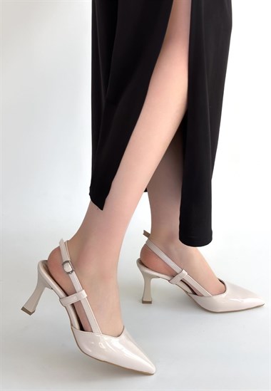 Hoost Rugan Topuklu Ayakkabı -Bej