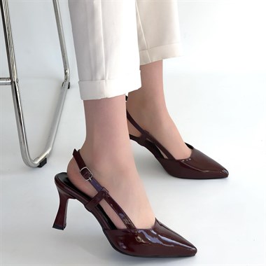 Hoost Rugan Topuklu Ayakkabı -Bordo