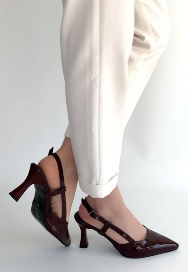 Hoost Rugan Topuklu Ayakkabı -Bordo