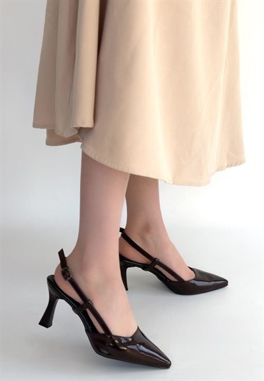 Hoost Rugan Topuklu Ayakkabı -Kahverengi