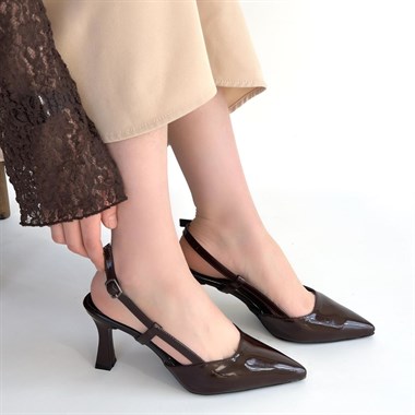 Hoost Rugan Topuklu Ayakkabı -Kahverengi