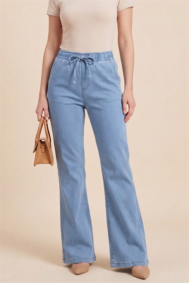 بنطال جينز واسع بأرجل واسعة - أزرق