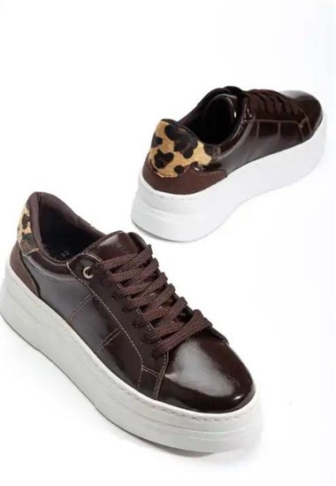 Jetan Rugan Bağcıklı Spor Ayakkabı -Kahverengi