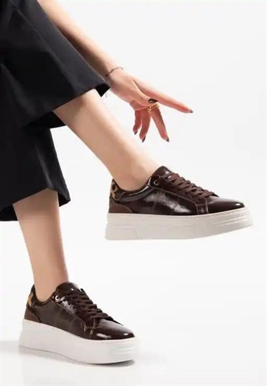 Jetan Rugan Bağcıklı Spor Ayakkabı -Kahverengi