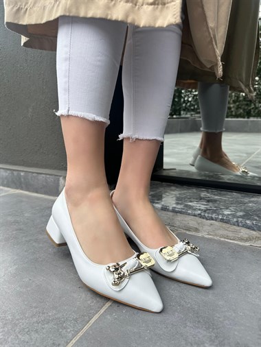 Jies Topuklu Ayakkabı -Beyaz