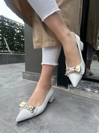 Jies Topuklu Ayakkabı -Beyaz