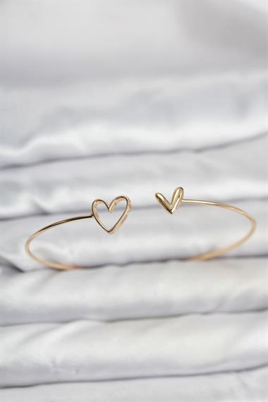 Kalp Model Gold Renk Bileklik