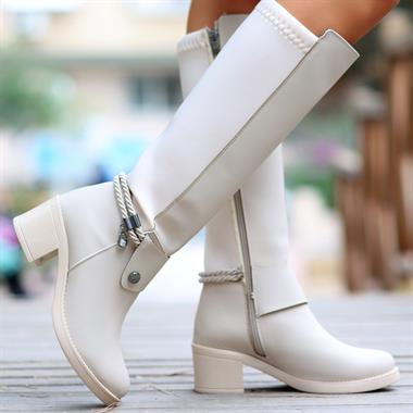 Liliya Ten Cilt Topuklu Çizme