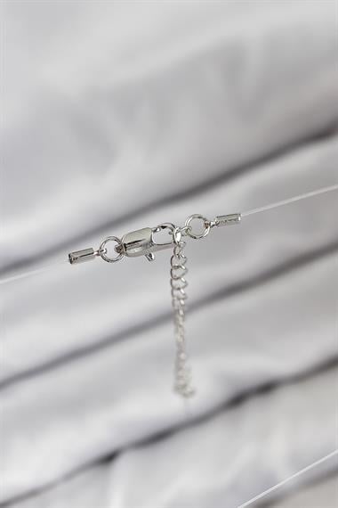 Misineli Kalp Model Gümüş Renk Hayalet Kolye