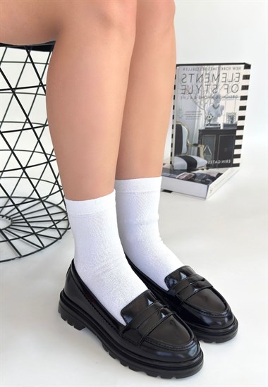 Narli Rugan Oxford Ayakkabı -Siyah