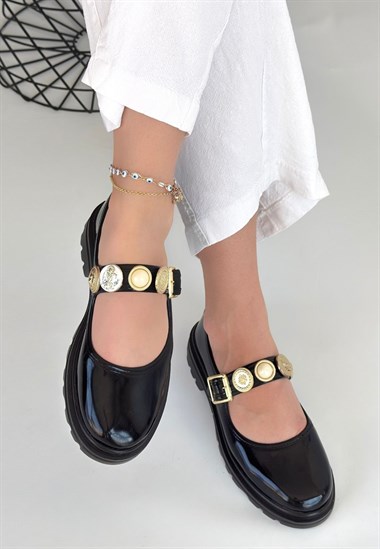 Okira Rugan Oxford Ayakkabı -Siyah