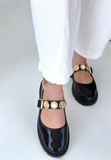 Okira Rugan Oxford Ayakkabı -Siyah