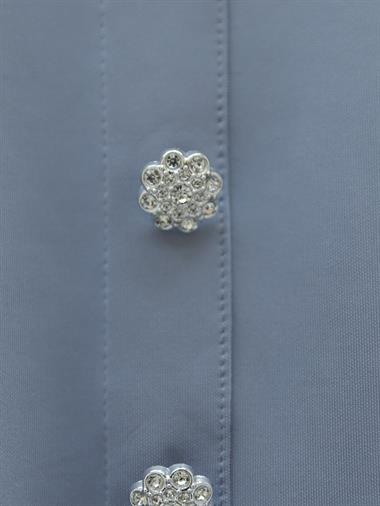 Parçalı Taşlı Düğme Detaylı Skuba Takım  -Gri