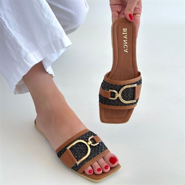 Pıer Cilt Terlik -Siyah