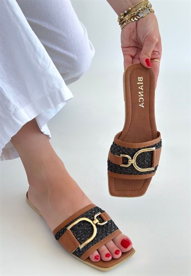 Pıer Cilt Terlik -Siyah