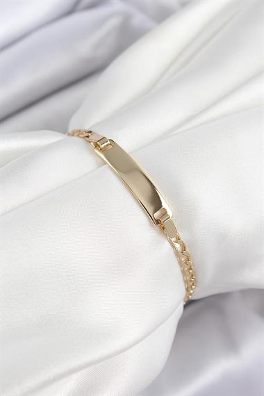 Pirinç Dikdörtgen Model Gold Renk Xuping Bebek Künyesi