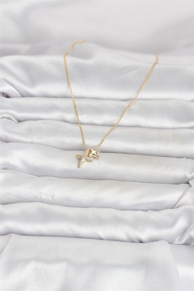 Pirinç Gold Renk Minimal Kutup Yıldızı Model Kadın Kolye